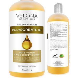All-Natural Polysorbate 80: Solubilizer for Food, Cosmetics | 32 oz Size | Cook